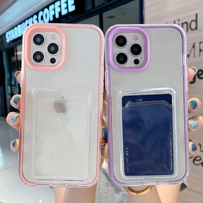 For Iphone Case Card Bag Transparent Phone Case For Iphone 14 11 13 12 Pro Max Xr Xs 14plus Pro Soft Clear Bumper Fitted Cover