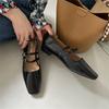 Fashion SUOJIALUN 2024 Spring New Women Flat Shoes Fashion Red Ladies Elegant Mary Jane Shoes Flat Heel Casual Dress Outdoor Ballerinas