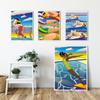 Summer Swim Abstract Wall Art Prints Nordic Poster Swimming Pool Aerial Photography Canvas Painting Picture Living Room Decor No Frame