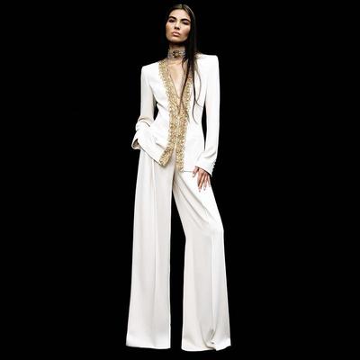 Stokta var: 2025 Avrupa & Amerikan Moda Nakışlı Payetli Boncuklu Ceket & Pantolon Takımı