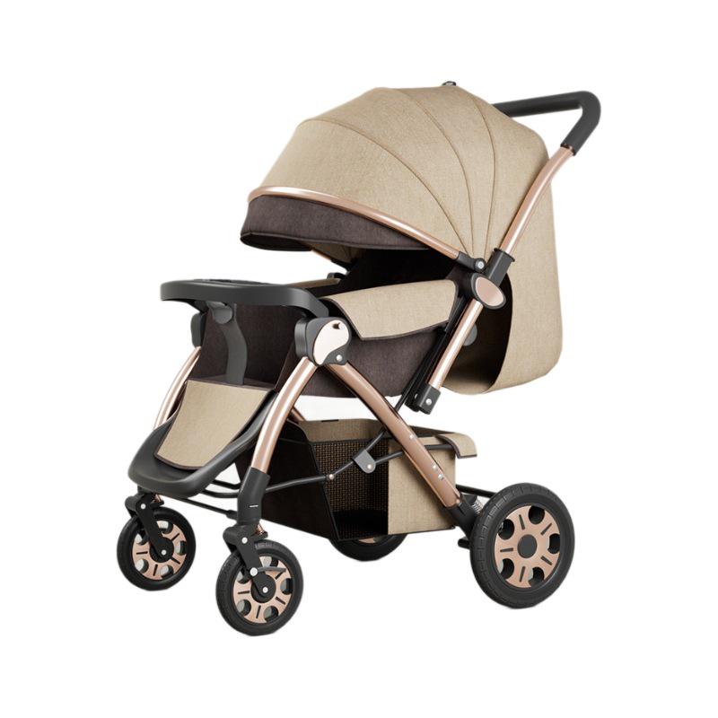 High Landscape Multifunctional Baby Stroller: Sit & Lie, Folding, for Children 0-4 Years, Portable for Outdoor Use