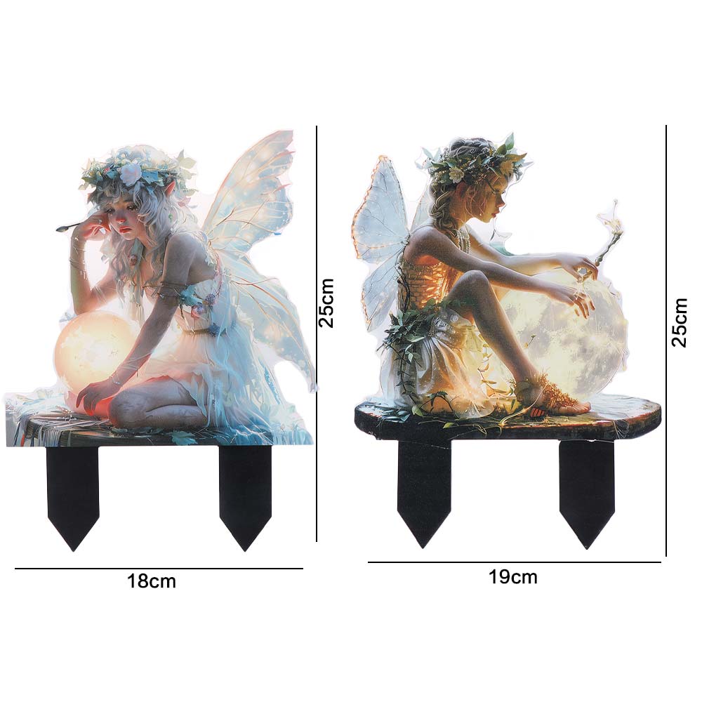 Acrylic Fairy Mini Figurine Catching Light Ball Design Creative Garden Floor Plugs Waterproof Multi Functional