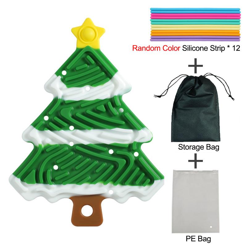3D Silicone Texture Stress Relief Toy Puzzle Portable Fine Motor Skills Busy Board Christmas Activity Design Tree Shape