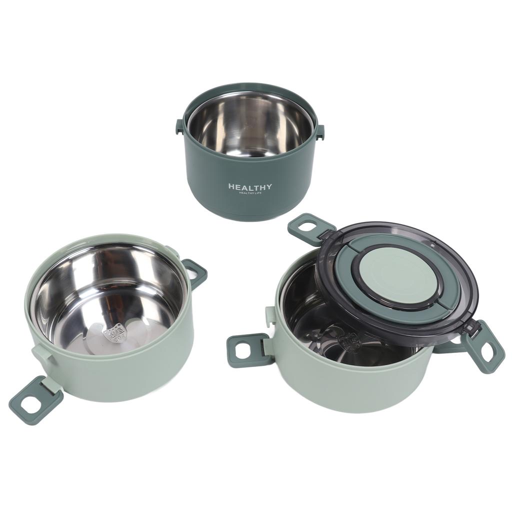 Cutie de prânz termică 2200ml Trei straturi Design cu compartimente detașabile Portabilă Oțel inoxidabil 304