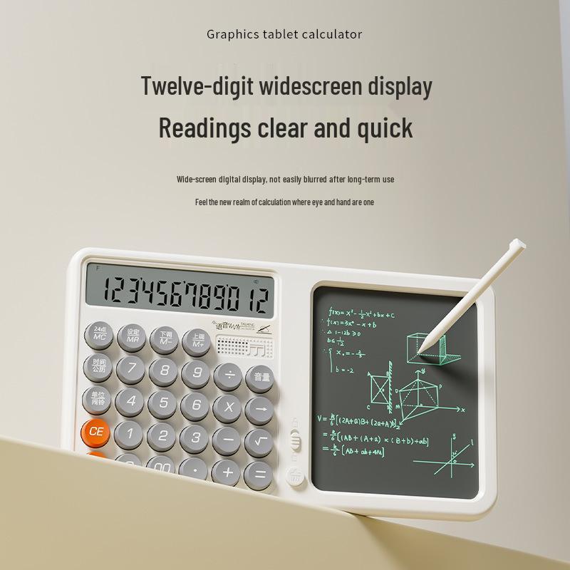 Voice-Activated Handwriting Tablet: Multifunction Desktop Calculator & Memo Pad with Large Screen