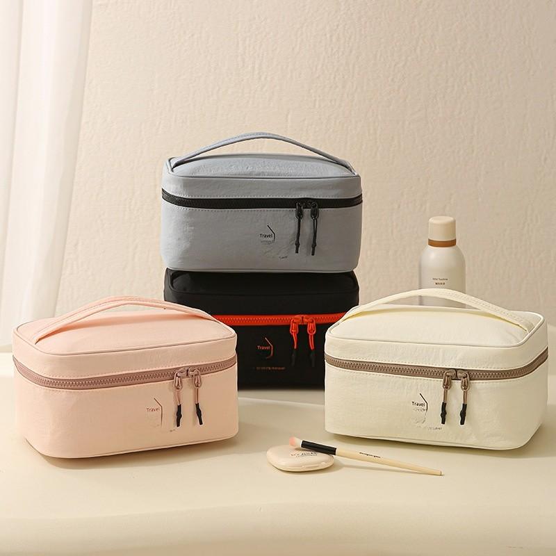 Makeup Bag With Waterproof Nylon Travel Organizer For Cosmetics And Toiletries
