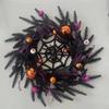 Halloween Decorative Wreath With Plastic Skull Spider Pumpkin Home Party Door Wall Decoration