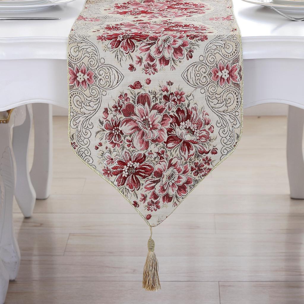 Modern European Jacquard Table Runner Luxury Embroidered Table Runner Minimalist Velvet Dining Table Runner Simple Fashionable