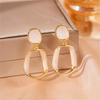 Ancona Red Big Hollow Square Enamel Geometry Drop Earrings Exaggerated Wedding Party Jewelry Accessories Christmas Gift