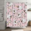 Pink Sheep Flower Shower Curtain Bathroom Decoration for Kids' Room or Kitchen