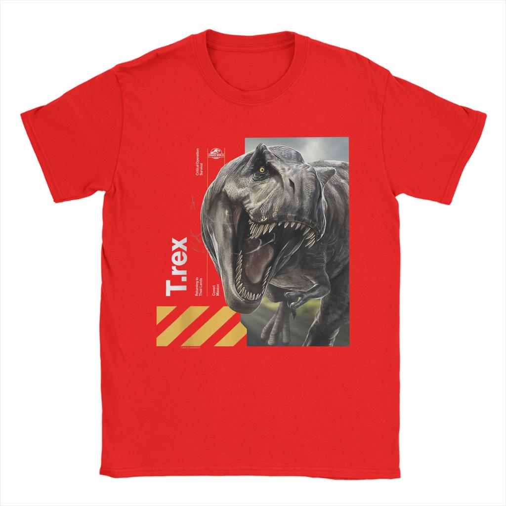 Jurassic Rebirth Tyrannosaurus World T-Shirts Men Covert Mission Cotton Tees O Neck Short Sleeve T Shirt Graphic Printed merch