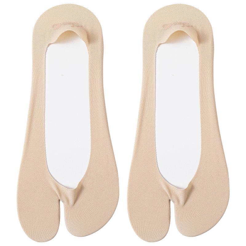 Women's Split-Toe, Non-Slip Boat Socks – Invisible, Sweat-Absorbing, Odor-Resistant, Perfect for Spring/Summer, Compatible with Pig's Trotter Shoes