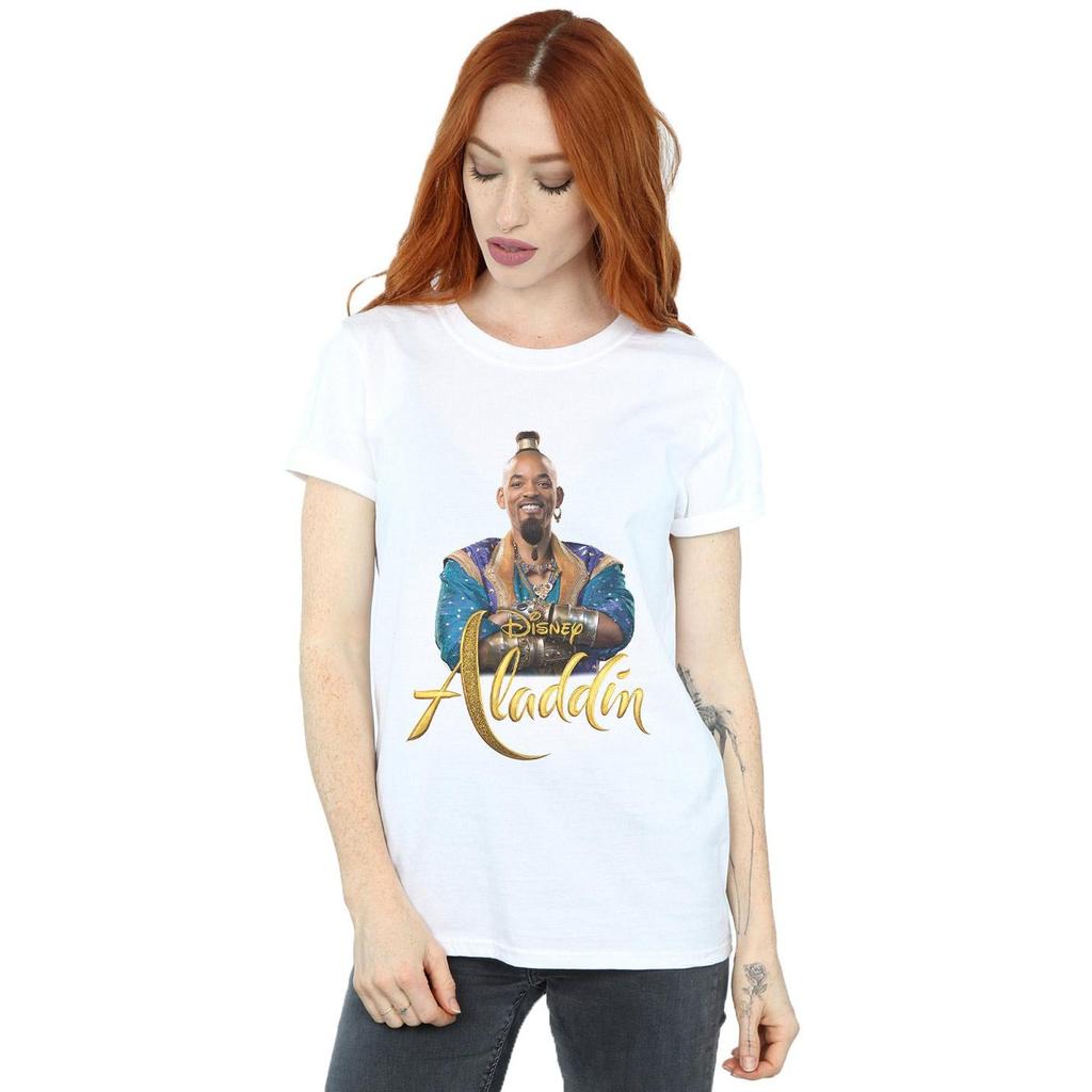Disney Womens/Ladies Aladdin Movie Genie Photo Cotton Boyfriend T-Shirt