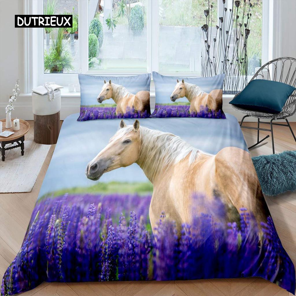 Luxury 3D Bedding Set Europe Queen King Double Duvet Cover Set Bed Linen Comfortable Blanket/Quilt Cover Bed Set Animal  Horse