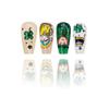 24 Pcs Saint Patricks Day Press On Nail Glossy False Nail Shamrocks Acrylic Nail Medium Ballerinas Stick on Nail