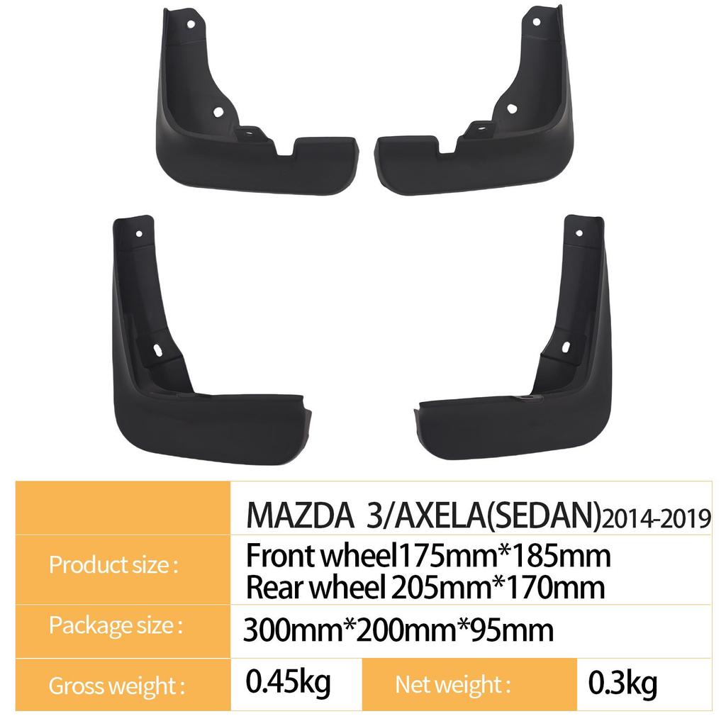 Mazda 3 Axela Limousine (2014-2019) Schutzbleche für den Export