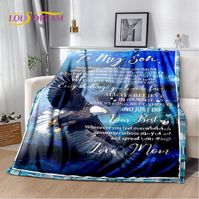To My Daughter Son Grandedaughter Letter Christmas Present New Year Blanket,Soft Throw Blanket for Home Bedroom Bed Sofa Cover