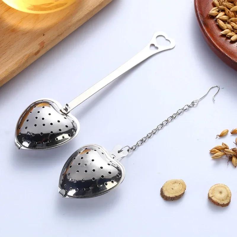 Tea Strainer Heart Shape Stainless Steel Tea Infuser Locking Spice Tea Ball Strainer Mesh Infuser Strainers Kitchen Accessories