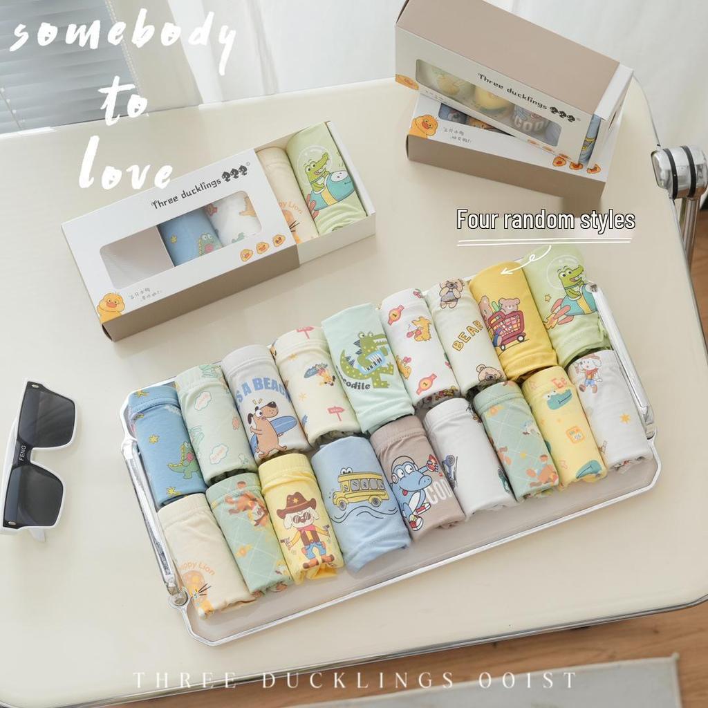 Kids' Pure Cotton Cartoon Boxer Briefs - Breathable All-Cotton Shorts for Boys and Girls