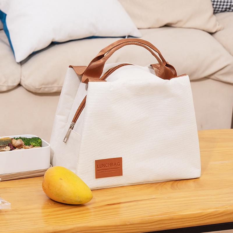 New Portable Insulation Bag Large Oxford Cloth Aluminum Foil Lunch Bag Simple Portable Fresh-keeping Picnic Lunch Bag