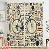2 Stück, 2D-Flachdruckmuster Vorhänge Fahrrad Oase Vielseitiger Polyesterstoff (ohne Stange) Geschenke Ldeal für Wohnzimmer und