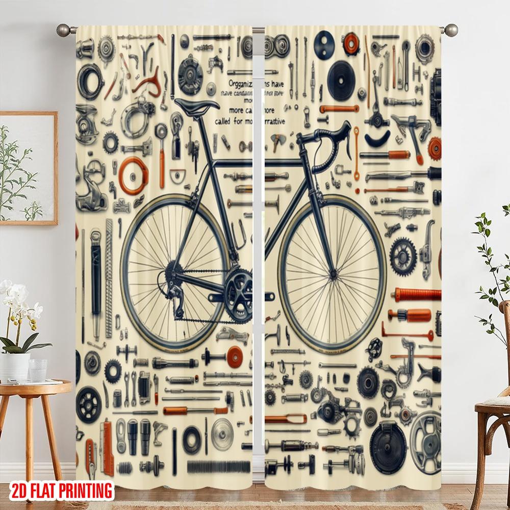 2 ks, 2D tisk vzoru Závěsy Kolo Oasis Všestranná Polyesterová Látka (bez tyče) Dárky Ideální pro Obývací pokoj a