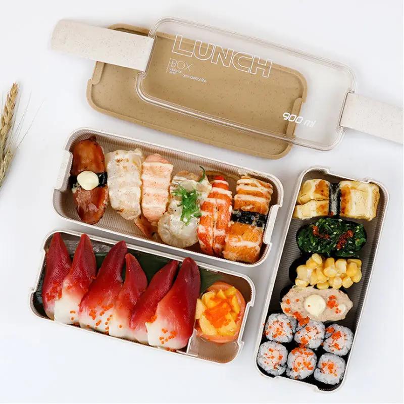 900 ml matbeholder for mat Bentoboks Japansk termisk snacksmatboks for barn med rom Lekkasjesikker matboks servise