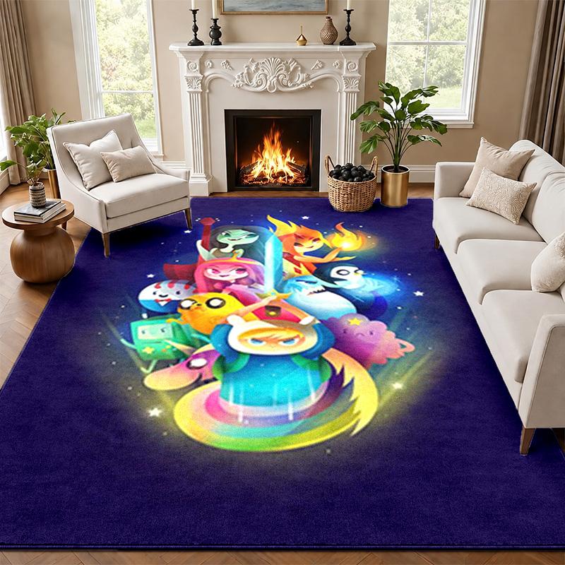 Adventure Time Carpet Door Mat for Living Room or Bedroom Protective Mat Under Chair Office Decoration Christmas Gift Birthday Present