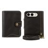 Denior B01 Oil Wax Cowhide Magnetic Button Genuine Leather Case