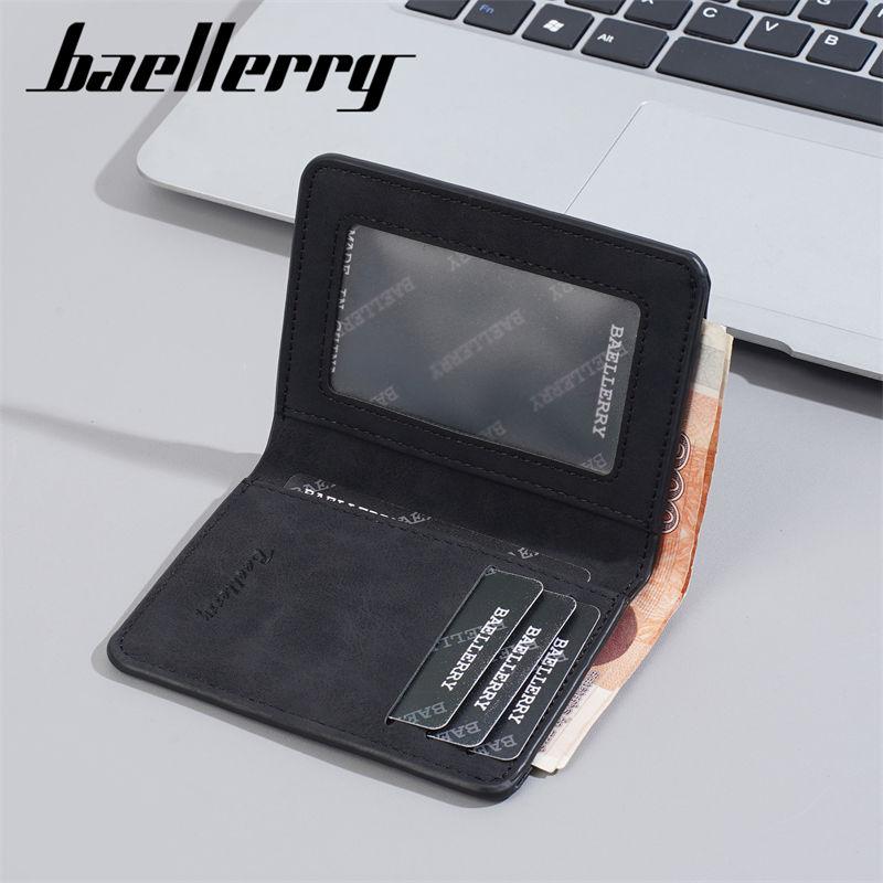 Baellerry Men Short Wallets Vintage Design Thin Bi-fold Wallet Business Card Holder Fashion Purse GZW