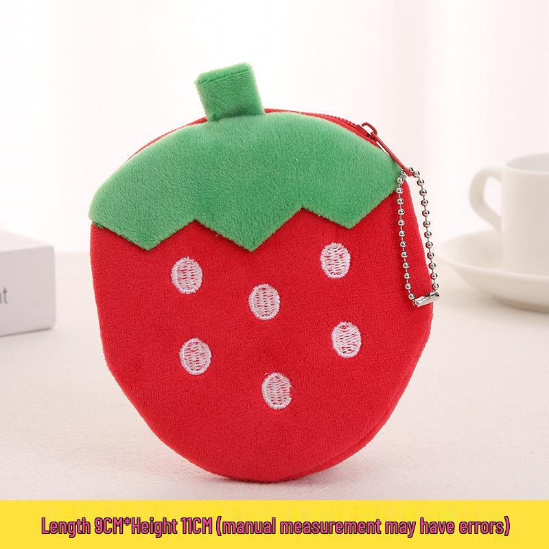Koreaanse Cartoon Pluche Portemonneetje Sleutelhanger - Schattig Mini Watermeloen & Ananas Ontwerp