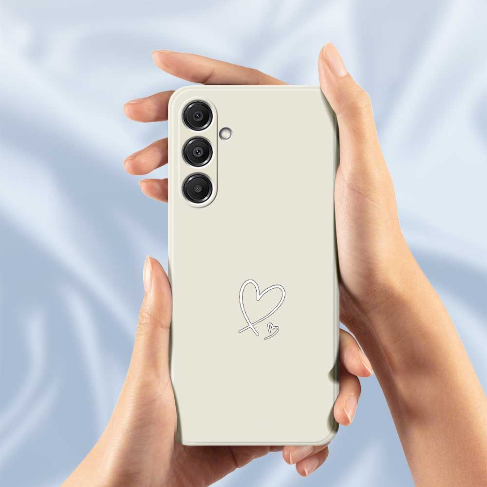 For Samsung Galaxy A16 5G/4G Case White Love Pattern Printing Straight Edge TPU Phone Back Cover