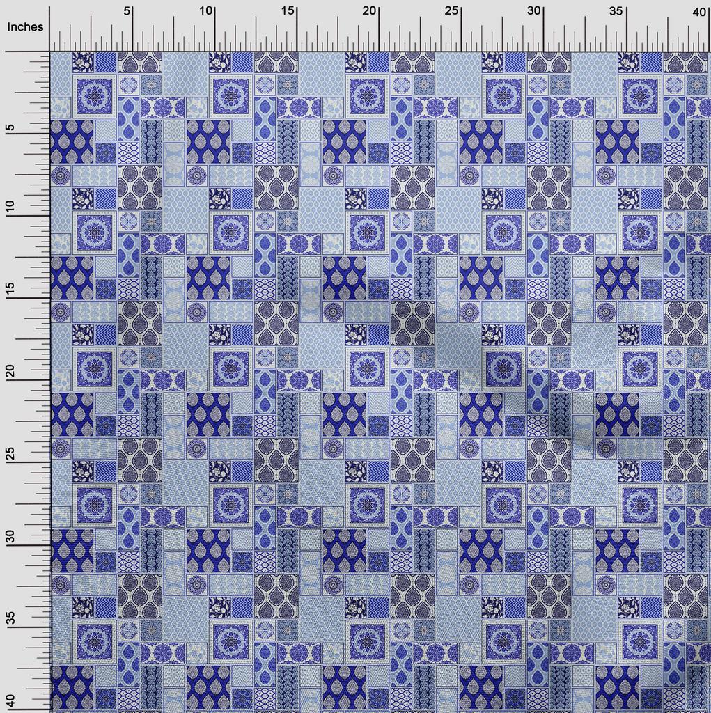 oneOone Cotton Flex Dark Blue Fabric Patchwork Fabric For Sewing Printed Craft Fabric By The Yard 40 Inch