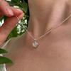 Melliv Silver Melting Round Moonstone Necklace_mvn44