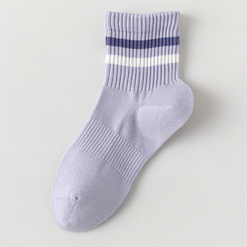 Girls' Combed Cotton Breathable White Sports Socks - Anti-Pilling, Sweat-Absorbent, Four-Season Wear