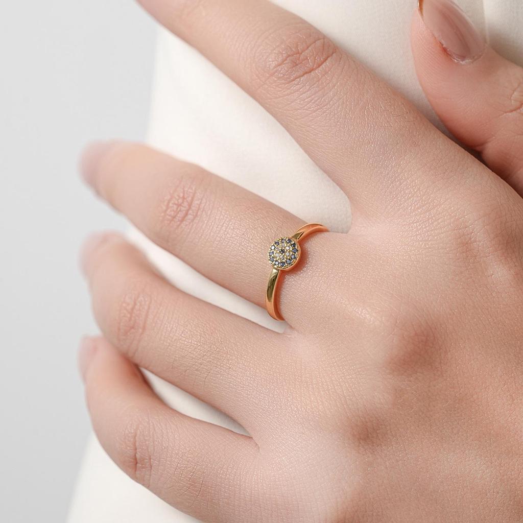 European and American Style Blue Demon Eye Zircon Ring
