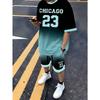 Men's Sports Short Sleeve Top Shorts Set Plus Size Breathable Basketball Sports Clothing Letter Print T-shirt Shorts 2-piece Set