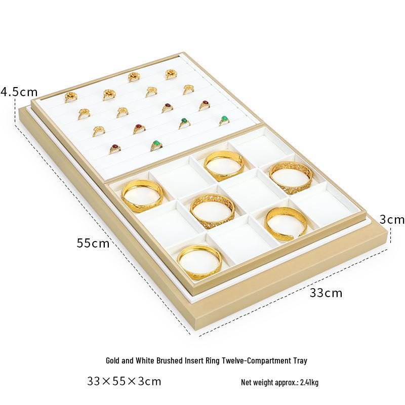 Ya Yu Jin Bai Jewelry Display Tray for Bracelets, Ear Studs, Necklaces - Silver & Gold