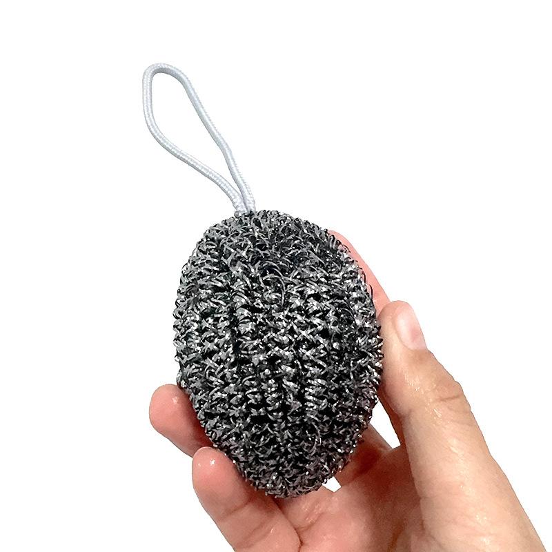 Hängendes Seil Melone Stahlwolle, Haushalts-Stahlwolle zum Geschirrspülen, Küchenreinigungsball, Topfschrubber aus Edelstahl, Geschirrschrubber
