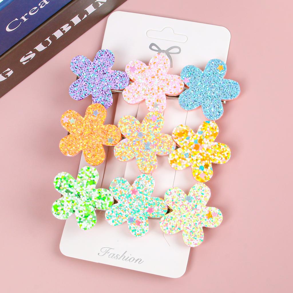3PCS Colorful Flower Hair Clips Women Grils Cute Glitter Butterfly Hairpin Barrettes Hair Clips Children Kids Hair Accessories