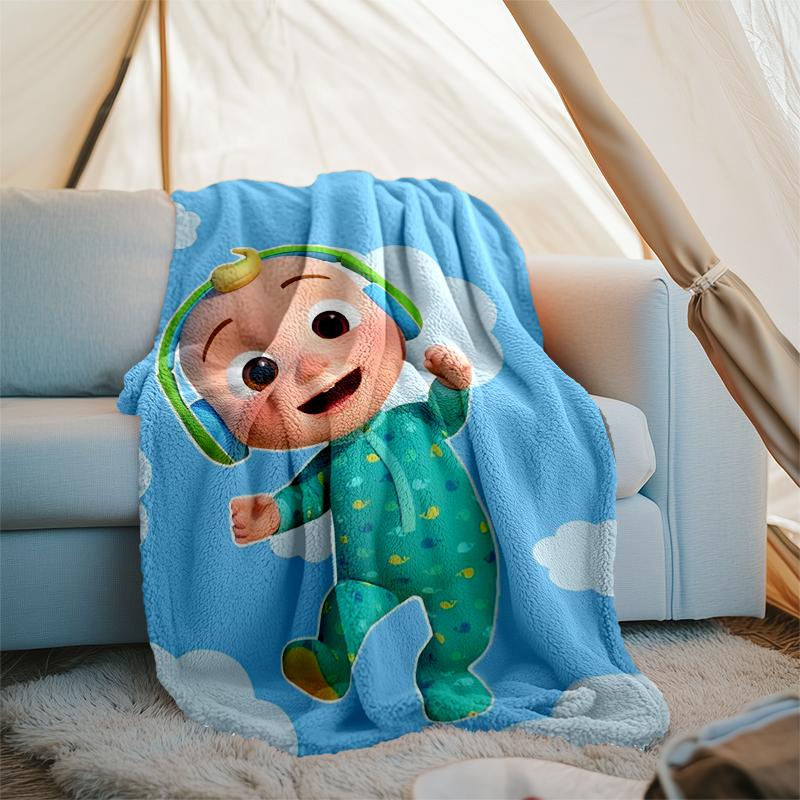 Cocomelon Theme Printed Blanket Perfect For Couch Bed Travel Outdoor Use Machine Washable Cozy Durable
