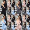 Women Long Winter Sleeve Fluffy Sweater Tops Ladies Party Bodycon Dress Jumper