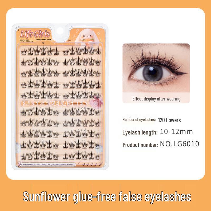 LifeGirls No-Adhesive Self-Adhesive False Eyelashes - Dense, Curly, Transparent Jelly Strip, Easy 3-Step Application.