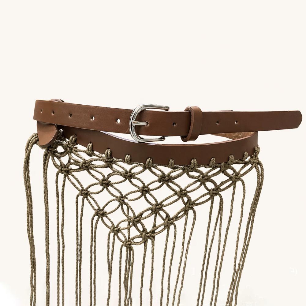 Boho Bohemian Style Belts Retro Woven Tassel Waistband Vintage Tassel Weave Belts Women