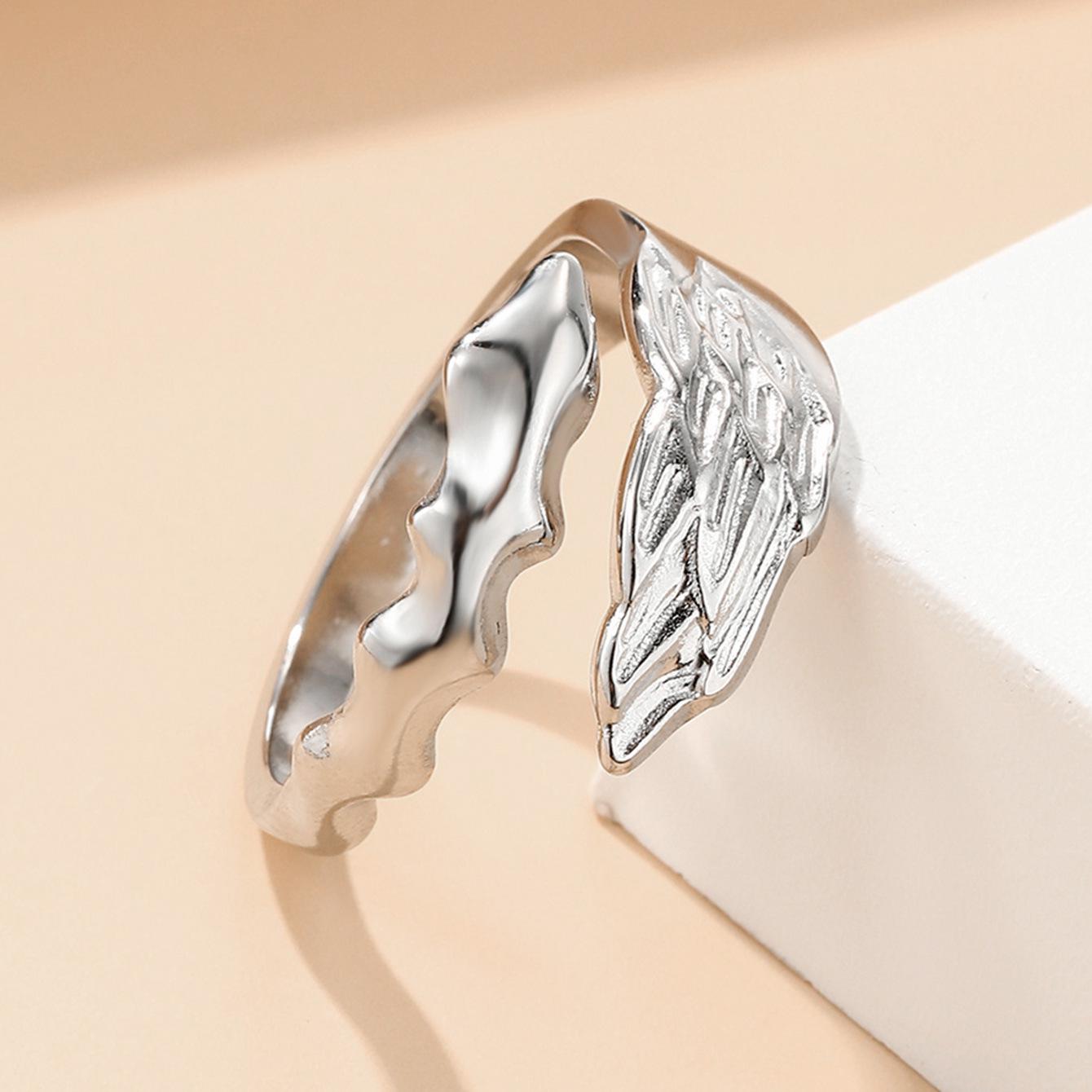 Stainless Steel Snake Open Ring - Angel  Devil Punk Style for Men