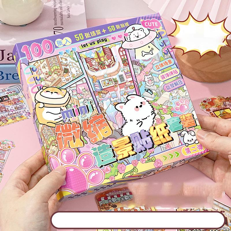 

Набор миниатюрных наклеек для ландшафта, 100 листов, Коллекция наклеек со сценами, Коллаж, Ландшафт, Сделай сам, Украшение-наклейка, Аксессуар для блокнота