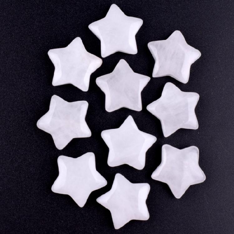 20Pcs Colorful Miniature Star Ornament 20x20mm Tiny Stone Star Decoration For Tabletop Bookshelf Festival Decoration
