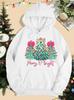 Merry Christmas Colorful Tree Women's Hoodie with Pockets - Comfy Hooded Sweatshirt for Autumn & Winter