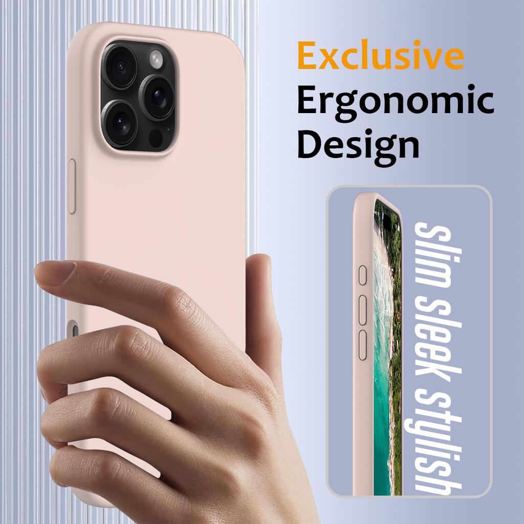 For iPhone 16 Pro Max Magnetic Case Protective Liquid Silicone Phone Cover