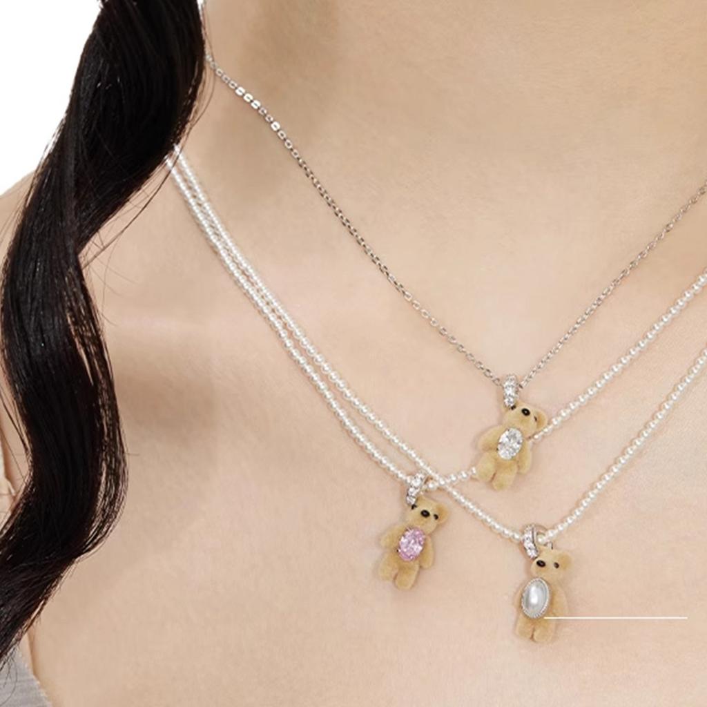 Mini Bear Paradise Series Pearl Necklace Women's 2026 New